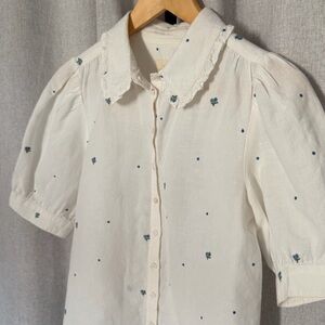 Sezane Magda Embroidered Blouse